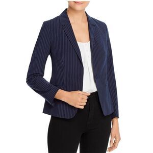 NWT Cupcakes & Cashmere Night Sky Dark Blue Navy Pinstripe Pocket Blazer Size M